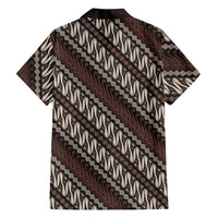 Yogyakarta Parang Batik Motifs Family Matching Off Shoulder Maxi Dress and Hawaiian Shirt Indonesian Traditional Pattern LT01 - Polynesian Pride