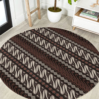 Yogyakarta Parang Batik Motifs Round Carpet Indonesian Traditional Pattern
