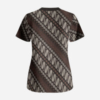 Yogyakarta Parang Batik Motifs Scrub Top Indonesian Traditional Pattern