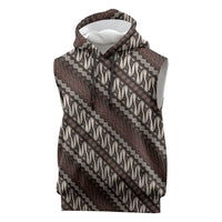 Yogyakarta Parang Batik Motifs Sleeveless Hoodie Indonesian Traditional Pattern