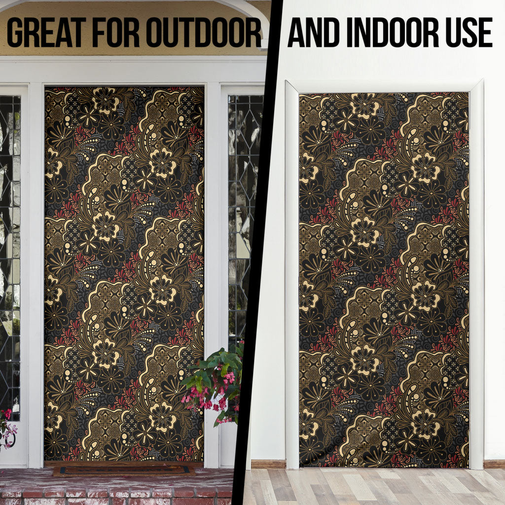 Batik Sekar Jagad Door Cover Indonesian Traditional Pattern
