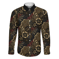 Batik Sekar Jagad Family Matching Off The Shoulder Long Sleeve Dress and Hawaiian Shirt Indonesian Traditional Pattern LT01 Dad's Shirt - Long Sleeve Black - Polynesian Pride