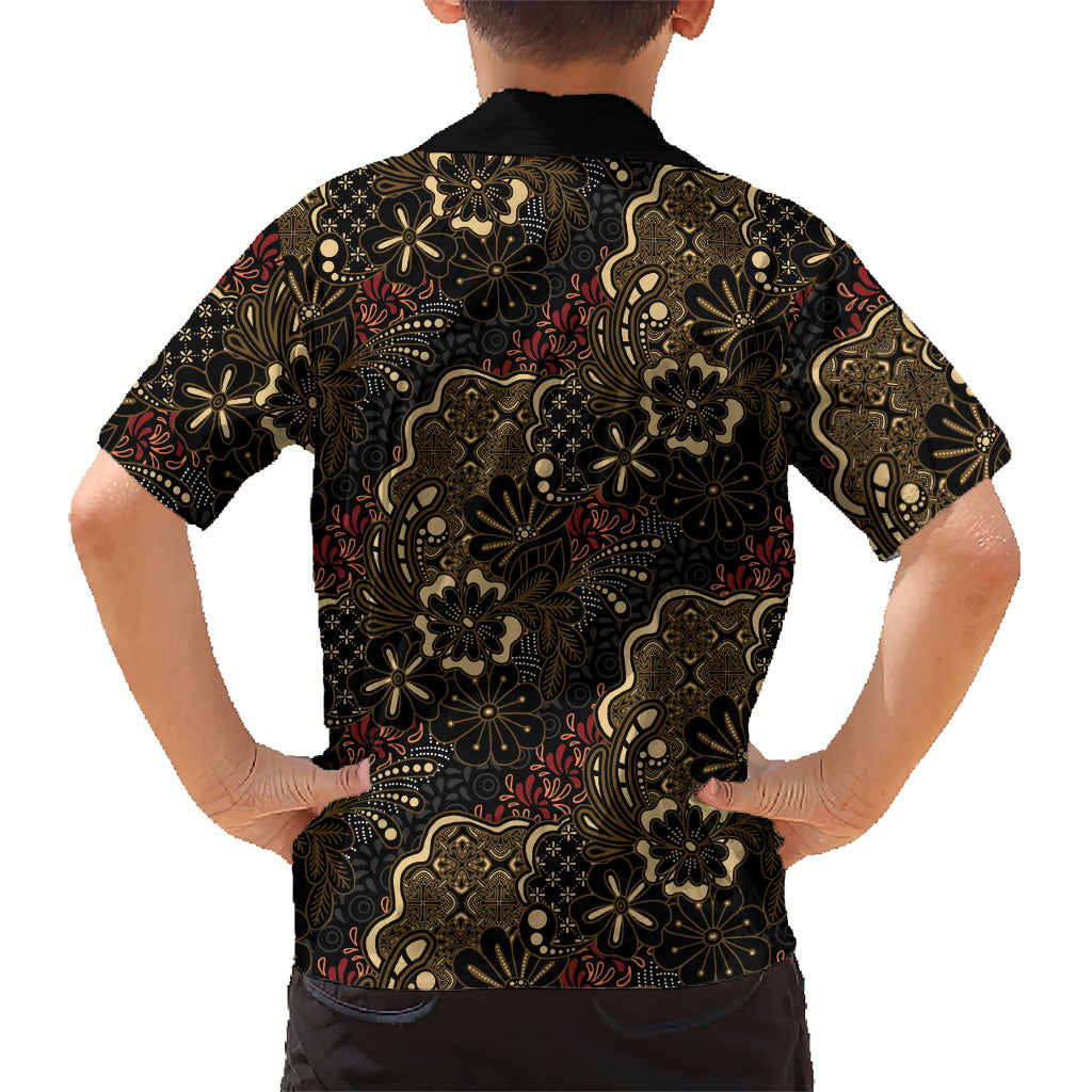 Batik Sekar Jagad Family Matching Off Shoulder Maxi Dress and Hawaiian Shirt Indonesian Traditional Pattern LT01 - Polynesian Pride