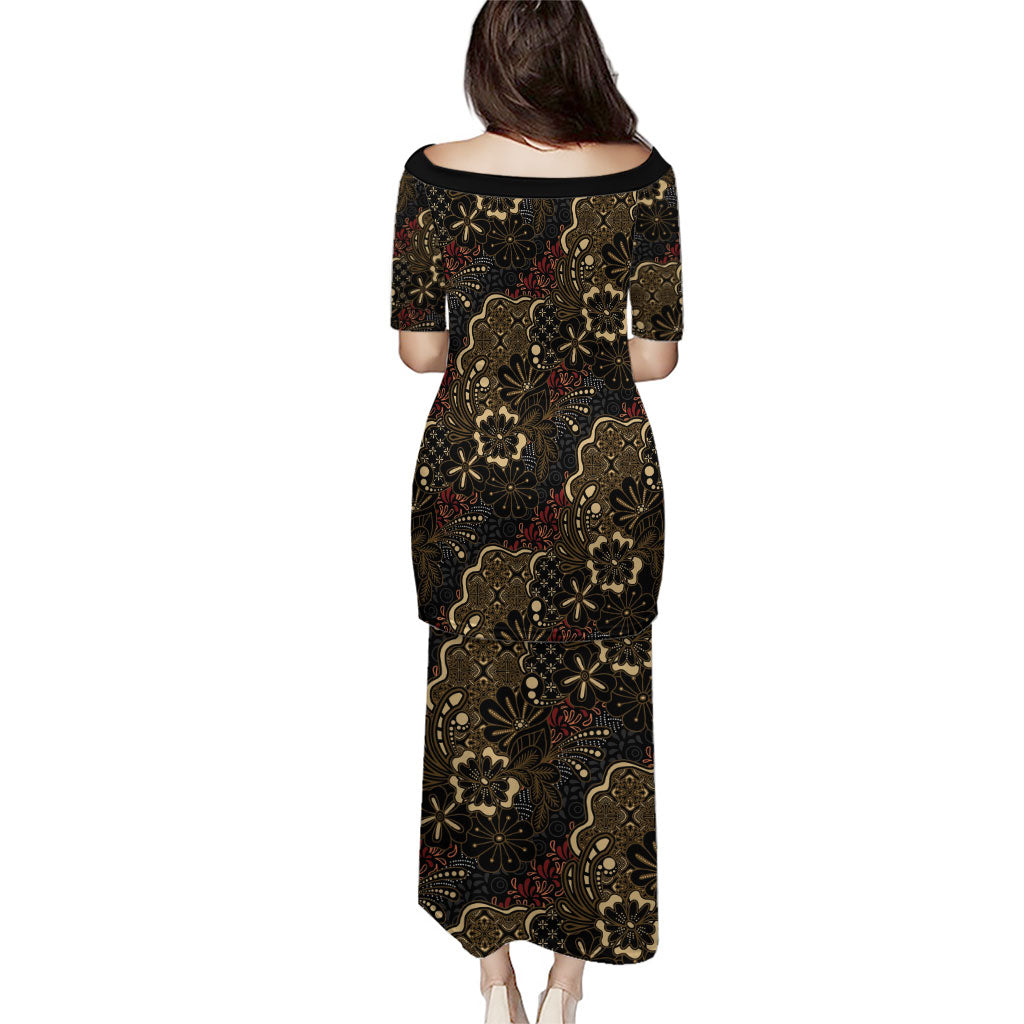 Batik Sekar Jagad Family Matching Puletasi and Hawaiian Shirt Indonesian Traditional Pattern