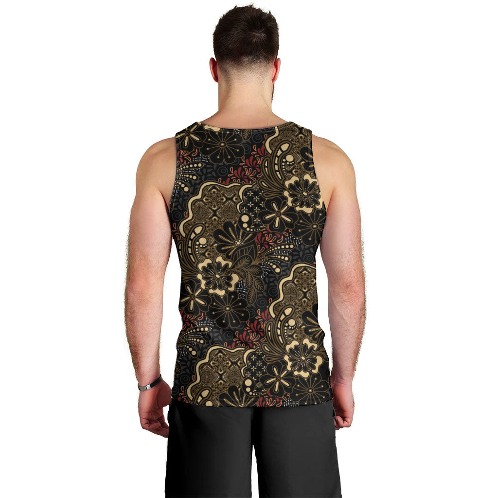 Batik Sekar Jagad Men Tank Top Indonesian Traditional Pattern