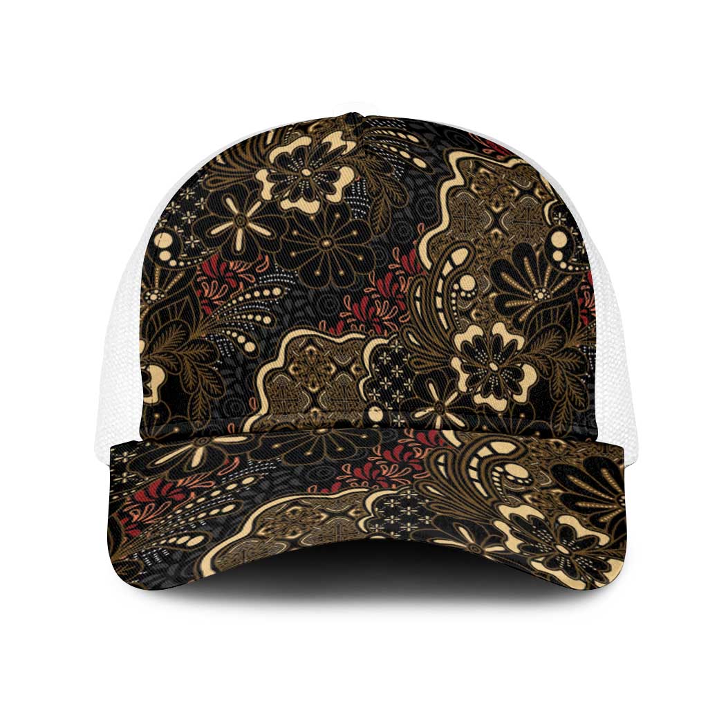 Batik Sekar Jagad Mesh Trucker Cap Indonesian Traditional Pattern