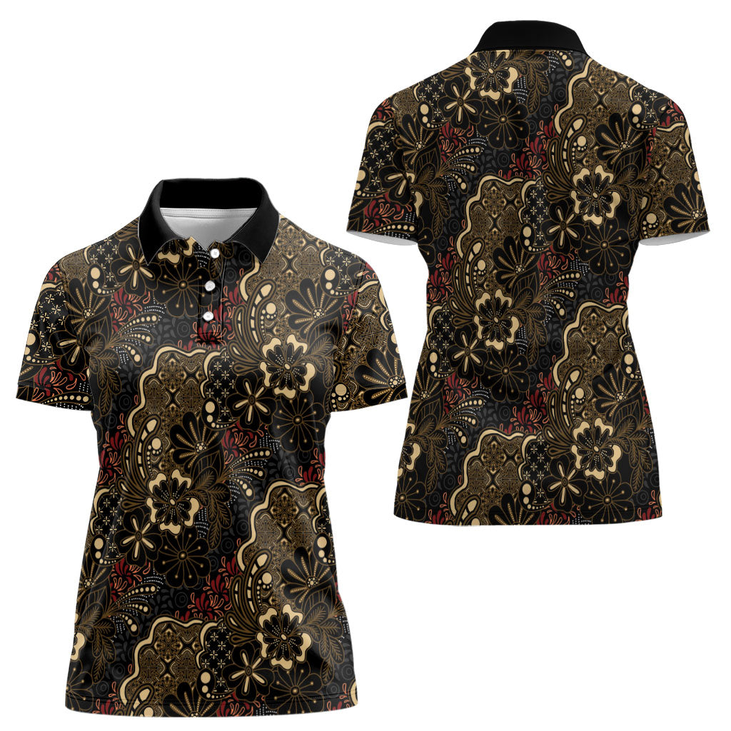 Batik Sekar Jagad Women Polo Shirt Indonesian Traditional Pattern