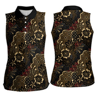 Batik Sekar Jagad Women Sleeveless Polo Shirt Indonesian Traditional Pattern