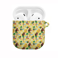Hawaii Hula Girl Tropical AirPods Case Yellow Palaka
