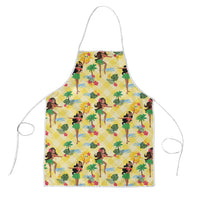 Hawaii Hula Girl Tropical Apron Yellow Palaka