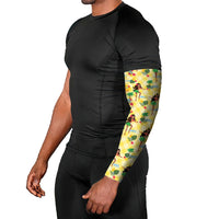 Hawaii Hula Girl Tropical Arm Sleeves Yellow Palaka
