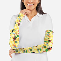 Hawaii Hula Girl Tropical Arm Sleeves Yellow Palaka