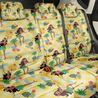 Hawaii Hula Girl Tropical Back Car Seat Cover Yellow Palaka
