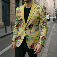 Hawaii Hula Girl Tropical Blazer Yellow Palaka