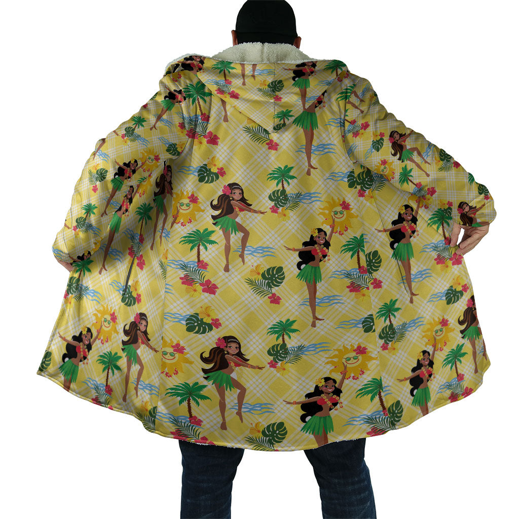 Hawaii Hula Girl Tropical Cloak Yellow Palaka