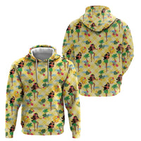 Hawaii Hula Girl Tropical Hoodie Yellow Palaka
