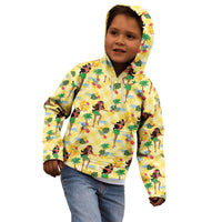 Hawaii Hula Girl Tropical Kid Hoodie Yellow Palaka