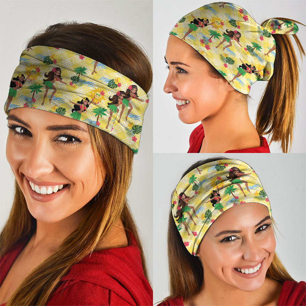Hawaii Hula Girl Tropical Neck Gaiter Yellow Palaka