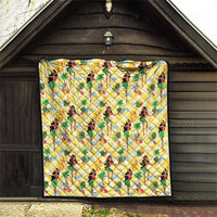Hawaii Hula Girl Tropical Quilt Yellow Palaka