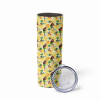 Hawaii Hula Girl Tropical Skinny Tumbler Yellow Palaka