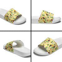 Hawaii Hula Girl Tropical Slide Sandals Yellow Palaka