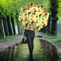 Hawaii Hula Girl Tropical Umbrella Yellow Palaka