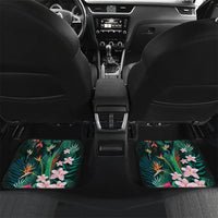 Hawaii Hummingbird Tropical Flowers Car Mats Dark Green