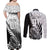 Custom New Zealand Silver Fern Rugby Couples Matching Off Shoulder Maxi Dress and Long Sleeve Button Shirts Aotearoa Maori Black Version LT01 - Polynesian Pride