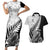 Custom New Zealand Silver Fern Rugby Couples Matching Short Sleeve Bodycon Dress and Hawaiian Shirt Aotearoa Maori Black Version LT01 Black - Polynesian Pride