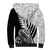 Custom New Zealand Silver Fern Rugby Sherpa Hoodie Aotearoa Maori Black Version LT01 - Polynesian Pride