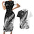 New Zealand Silver Fern Rugby Couples Matching Short Sleeve Bodycon Dress and Hawaiian Shirt Aotearoa Maori White Version LT01 White - Polynesian Pride