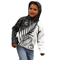 New Zealand Silver Fern Rugby Kid Hoodie Aotearoa Maori White Version LT01 - Polynesian Pride