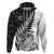 Custom New Zealand Silver Fern Rugby Hoodie Aotearoa Maori White Version LT01 Zip Hoodie White - Polynesian Pride