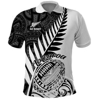 Custom New Zealand Silver Fern Rugby Polo Shirt Aotearoa Maori White Version LT01 White - Polynesian Pride
