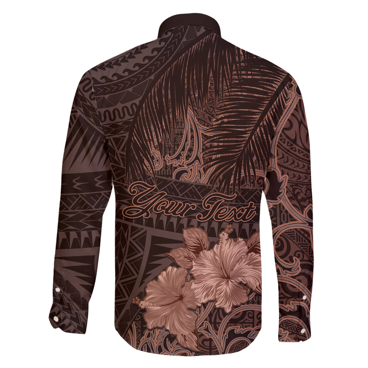 Bula Fiji Masi Family Matching Off Shoulder Long Sleeve Dress and Hawaiian Shirt Fijian Tapa Vintage Dark Brown Version LT01 - Polynesian Pride