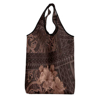 Bula Fiji Masi Grocery Bag Fijian Tapa Vintage Dark Brown Version
