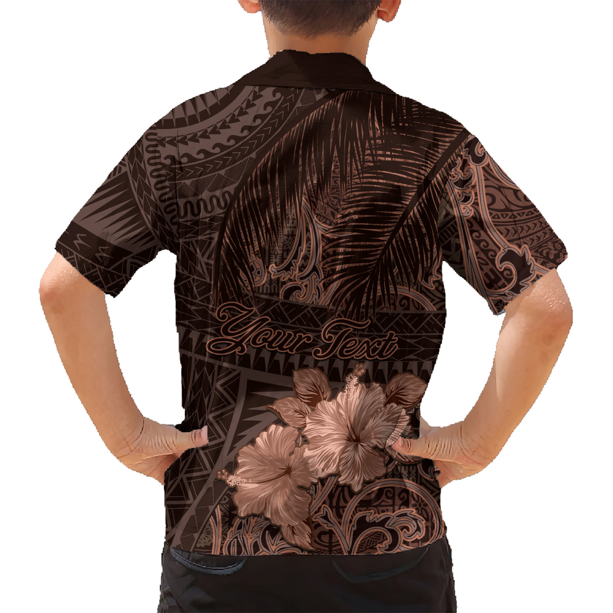 Bula Fiji Masi Kid Hawaiian Shirt Fijian Tapa Vintage Dark Brown Version LT01 - Polynesian Pride