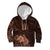 Bula Fiji Masi Kid Hoodie Fijian Tapa Vintage Dark Brown Version LT01 Hoodie Brown - Polynesian Pride