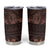 Bula Fiji Masi Tumbler Cup Fijian Tapa Vintage Dark Brown Version