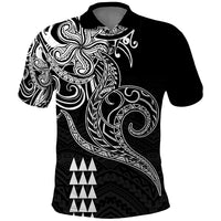 Hawaii Valentine Polo Shirt Kakau Polynesian Heart LT01 Black - Polynesian Pride