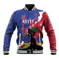Personalised Haiti Le Marron Inconnu Baseball Jacket Dashiki Mix Polynesian Pattern LT01 Unisex Blue - Polynesian Pride