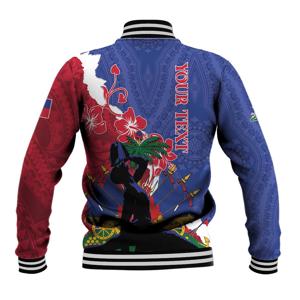 Personalised Haiti Le Marron Inconnu Baseball Jacket Dashiki Mix Polynesian Pattern LT01 - Polynesian Pride
