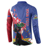 Personalised Haiti Le Marron Inconnu Button Sweatshirt Dashiki Mix Polynesian Pattern LT01 - Polynesian Pride