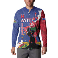 Personalised Haiti Le Marron Inconnu Button Sweatshirt Dashiki Mix Polynesian Pattern LT01 - Polynesian Pride
