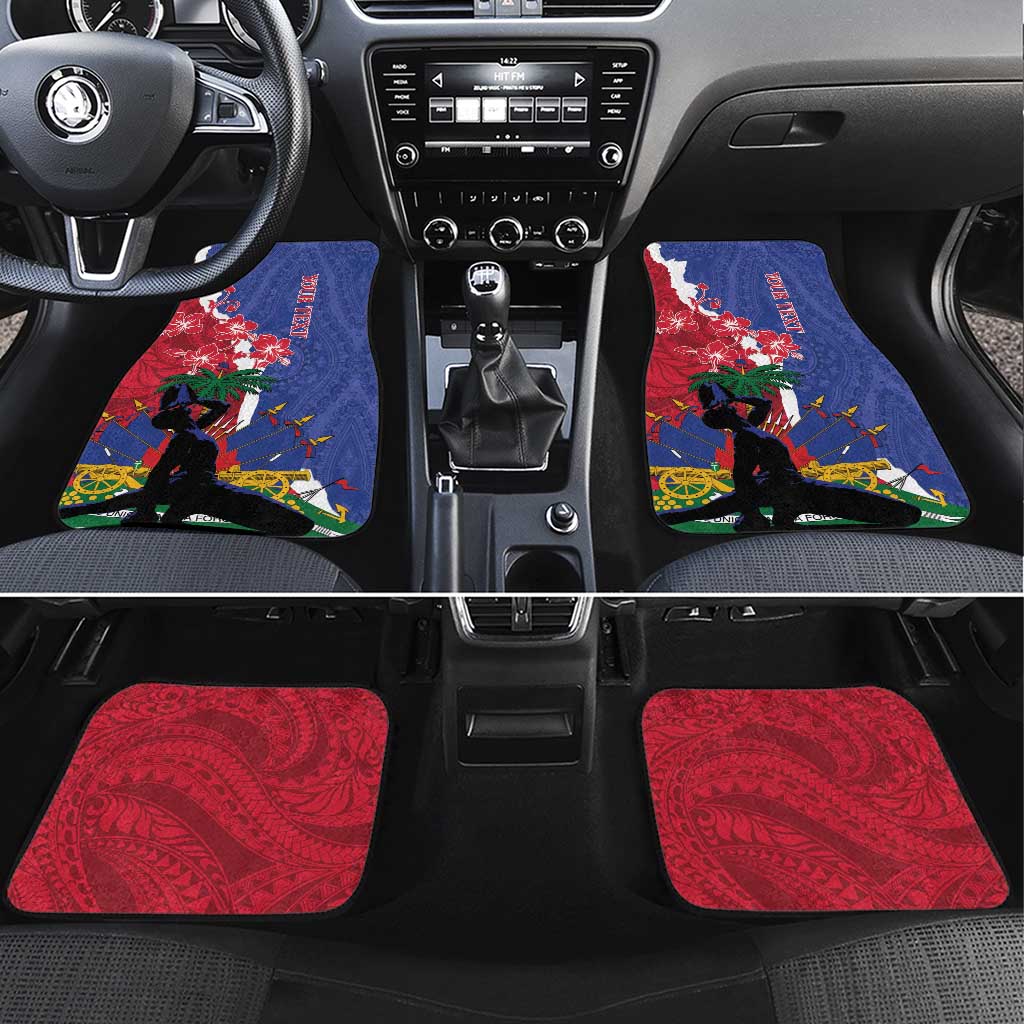 Haiti Le Marron Inconnu Car Mats Dashiki Mix Polynesian Pattern LT01 Set 4pcs Blue - Polynesian Pride