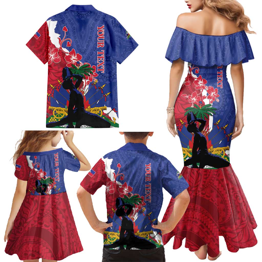 Personalised Haiti Le Marron Inconnu Family Matching Mermaid Dress and Hawaiian Shirt Dashiki Mix Polynesian Pattern LT01 - Polynesian Pride