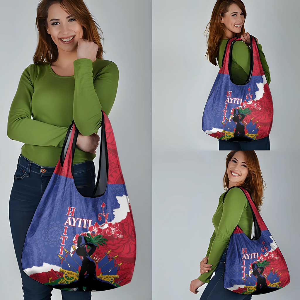 Haiti Le Marron Inconnu Grocery Bag Dashiki Mix Polynesian Pattern