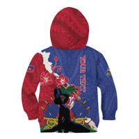 Personalised Haiti Le Marron Inconnu Kid Hoodie Dashiki Mix Polynesian Pattern