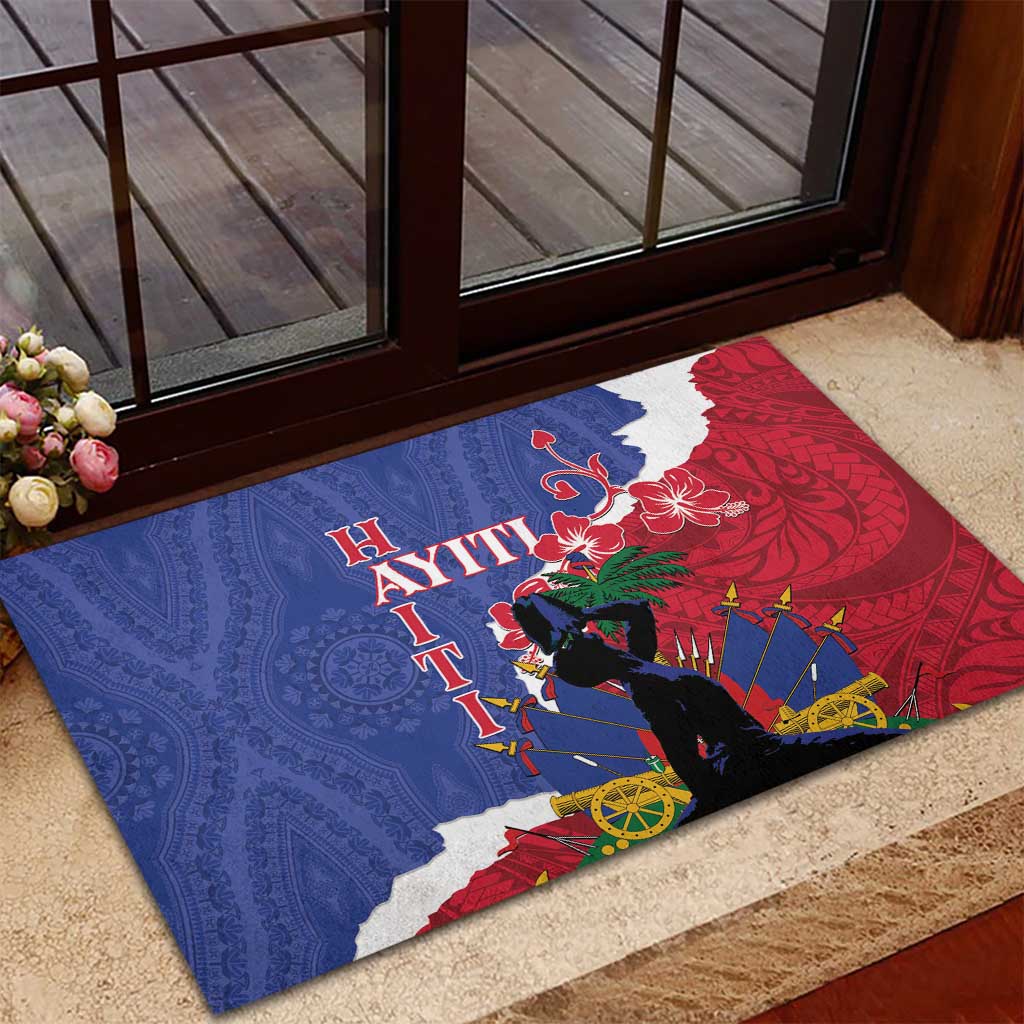 Haiti Le Marron Inconnu Rubber Doormat Dashiki Mix Polynesian Pattern LT01 - Polynesian Pride