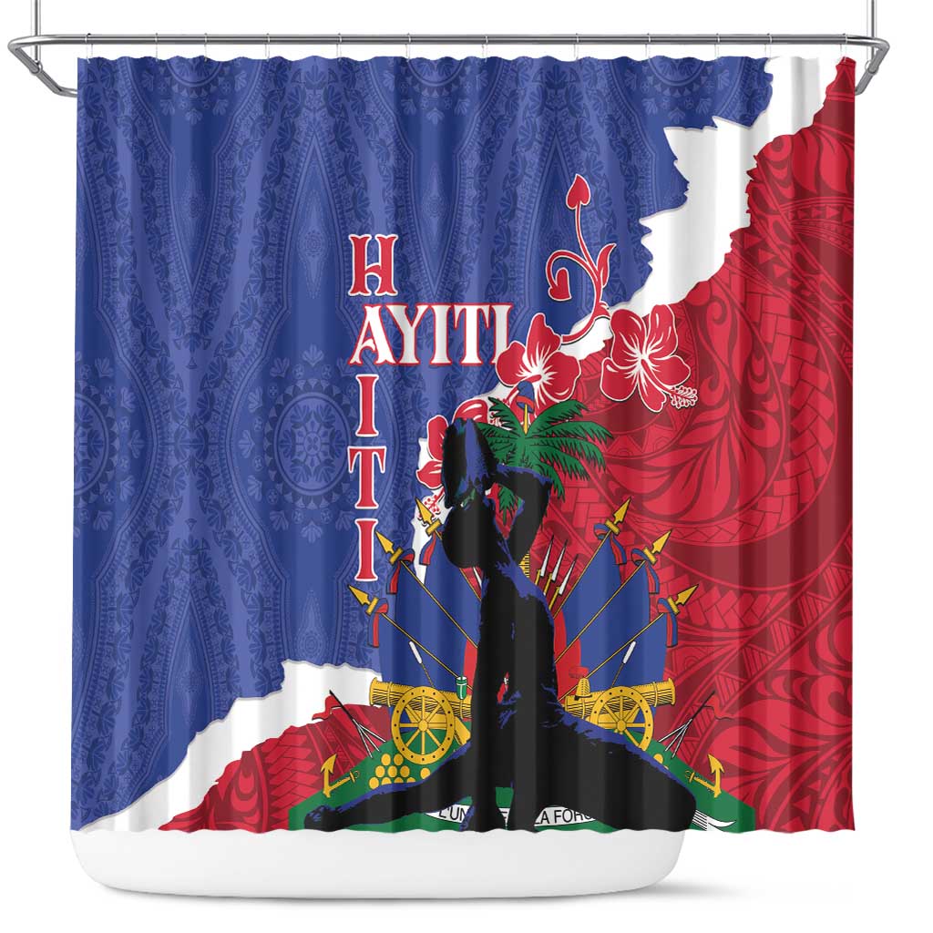 Haiti Le Marron Inconnu Shower Curtain Dashiki Mix Polynesian Pattern